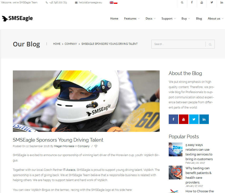 SMS Eagle sponsor feature